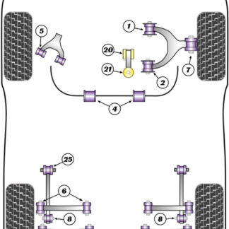 Powerflex Heritage Engine Mount Stabiliser to Chassis Bush - GTV & Spider 2.0 & V6