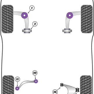 Powerflex Front Lower Wishbone Front Bushes  - 508 HYBRID4 4X4 RXH (2011-ON) - PFF12-501