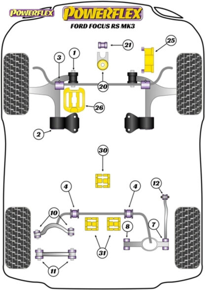 Track Use - Mazda 3 BK (2004-2009) - PFF19-1822BLK