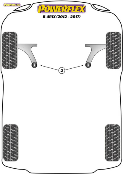Powerflex Front Wishbone Rear Bush - Mazda 2 DE (2007-) - PFF19-2202