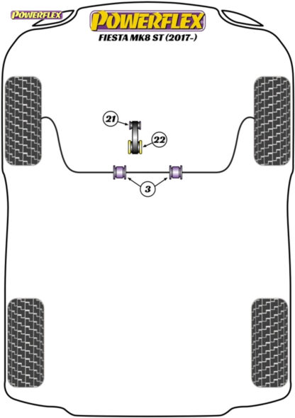 Powerflex Lower Torque Mount Large Bush Insert - Fiesta MK8 ST 200 (2017 - ON) - PFF19-2224