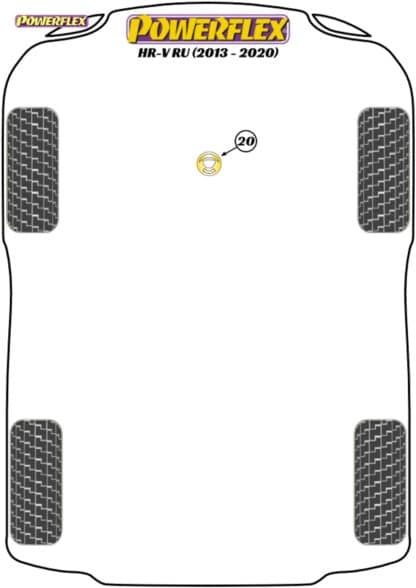 Powerflex Track Lower Engine Mount Insert - Jazz / Fit GK5 (2014 - on) - PFF25-420BLK