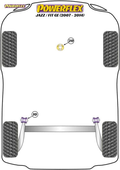 Powerflex Track Lower Engine Mount Insert - Jazz / Fit GK5 (2014 - on) - PFF25-420BLK