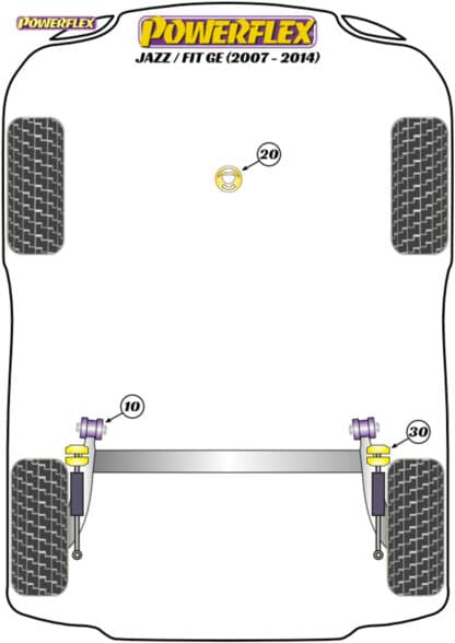 Powerflex Track Lower Engine Mount Insert - Jazz / Fit GK5 (2014 - on) - PFF25-420BLK