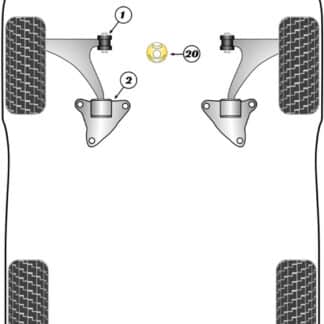 Powerflex Track Lower Engine Mount Bushes Insert  - CR-Z (2010 - 2016) - PFF25-820BLK