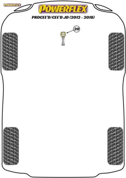 Powerflex Lower Torque Mount Bush  - Cee'd/Procee'd JD (2012-2018) - PFF26-120