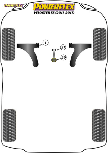 Powerflex Track Lower Torque Mount Small Bushes - Cee'd/Proceed/XCeed CD inc GT (2018 on) - PFF26-121BLK