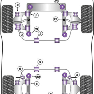 Powerflex Heritage Rear Subframe Rear Bushes 12mm - Coupe Quattro (1985-1996) Quattro (1980-1991) Quattro Sport (1984-1985) - PFF3-120-12H