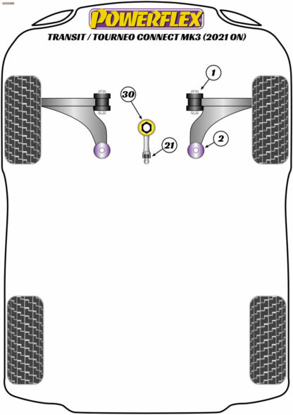 Powerflex Track Lower Torque Mount Small Bush - Q2 4WD Quattro MULTI LINK - PFF3-1320BLK
