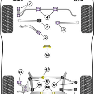 Powerflex Track Front Anti Roll Bar Bush 23mm - S8 Quattro (2010 - 2017) - PFF3-204-23BLK