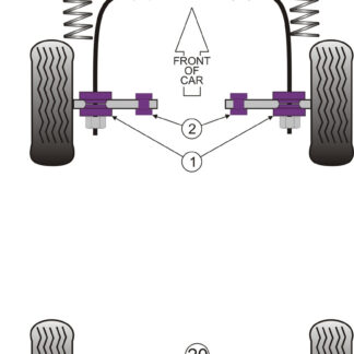 Powerflex Front Anti Roll Bar To Chassis 25mm - V8 Type 44 & C4 (1988-1994) - PFF3-403-25