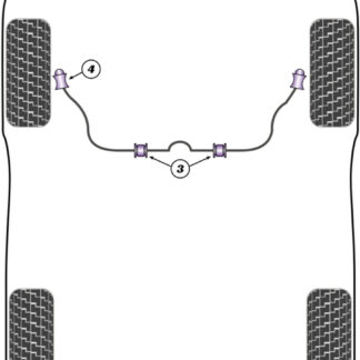 Powerflex Track Front Anti Roll Bar Outer Bushes 16mm  - Beta inc Volumex (1972 - 1984) - PFF30-404-16BLK