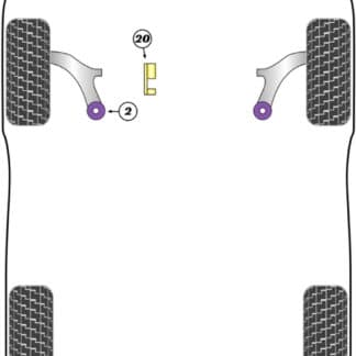 Powerflex Track Front Wishbone Rear Bushes - Micra (K14) MK5 (2017 - on)  - PFF46-1002BLK