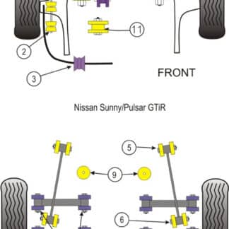 Powerflex Track Front Anti Roll Bar Outer Mount - Sunny/Pulsar GTi-R (1990-1994) - PFF46-102BLK
