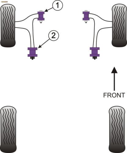 Powerflex Front Arm Rear Bushes - Elgrand E51 (2002 - 2010) - PFF46-602