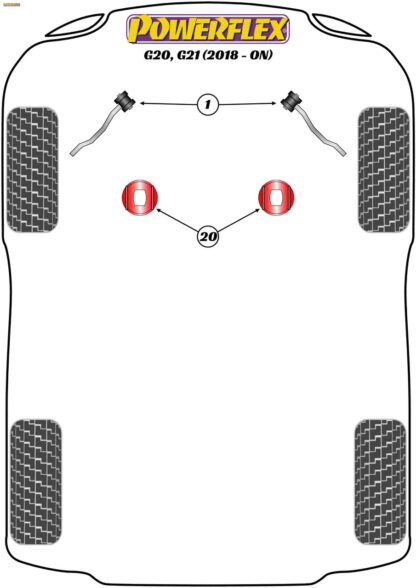 Powerflex Front Radius Arm Bush  - G20