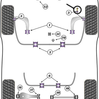 Powerflex Track Front Wishbone Rear Bush (E46 Hybrid) - Z3 (1994 - 2002) - PFF5-3601BLK
