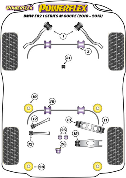 Powerflex Track Front Radius Arm To Chassis Bushes - E90