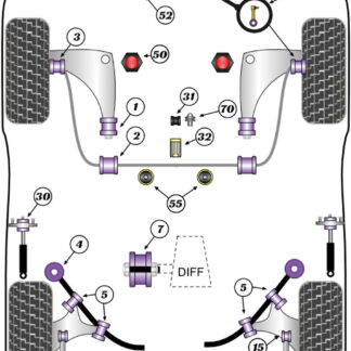 Powerflex Heritage Offset Lower Radiator Mount Kit - Z4M E85 & E86 (2006-2009) - PFF5-4652H