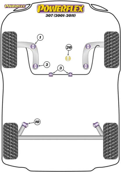 Powerflex Lower Rear Engine Mount Bush - Fast Road/Track - Partner / Ranch (1996-2005) - PFF50-420P
