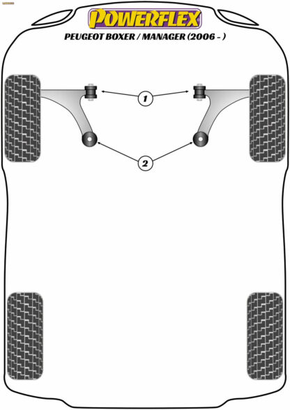 Powerflex Front Wishbone Front Bushes  - Boxer / Manager (2006 - ON) - PFF50-5701