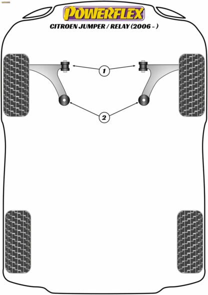 Powerflex Front Wishbone Front Bushes  - Boxer / Manager (2006 - ON) - PFF50-5701