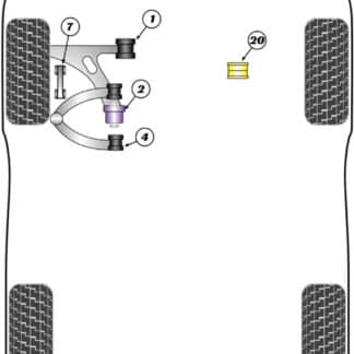 Powerflex Torque Rod Bushes  - Cayenne E1 9PA (2002 - 2010) - PFF57-1621