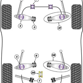 Powerflex Track Front Track Control Arm Caster Offset Outer Bushes - Boxster 986 (1997-2004) - PFF57-502GBLK