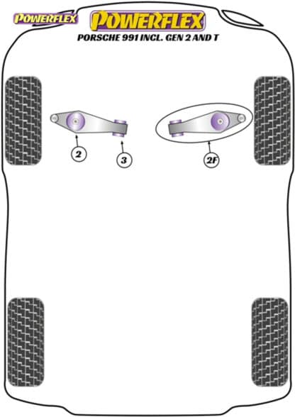 Powerflex Track Front Track Control Arm Outer Bushes - Cayman 987C (2005 - 2012) - PFF57-804BLK