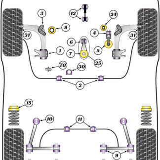 Powerflex Front Wishbone Rear Bush & Bracket - R50/52/53 Gen 1 (2000 - 2006) - PFF5K-101