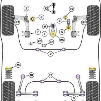 Powerflex Track Front Wishbone Rear Bush & Bracket  - R50/52/53 Gen 1 (2000 - 2006) - PFF5K-101BLK