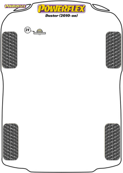 Powerflex Gearbox Mounting Bush Insert - Lodgy (2012 - ON) - PFF60-1421