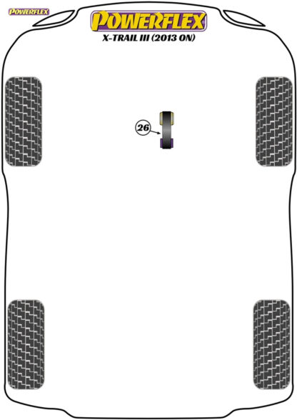 Powerflex Lower Torque Mount - X-Trail T32 (2013 on) - PFF60-8026
