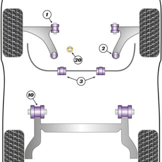 Powerflex Front Anti Roll Bar Bushes 16.4mm - Punto Evo Abarth (2009 - 2015) - PFF80-1103-16.4