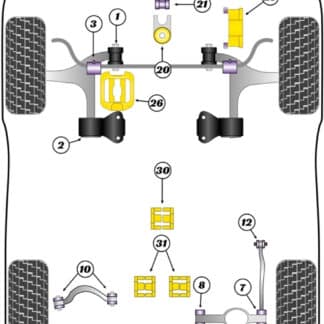 Powerflex Rear Diff Rear Mounting Bushes Insert - Focus MK3 RS - PFR19-1831