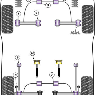 Powerflex Heritage Rear Shock Top Mount Upper Bushes - Escort RS Turbo Series 2 - PFR19-220H