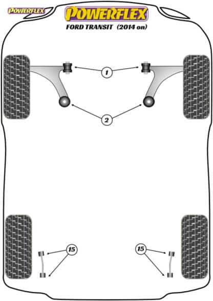 Powerflex Rear Drop Link Bush - Transit / Tourneo Custom (2013 on) - PFR19-9015