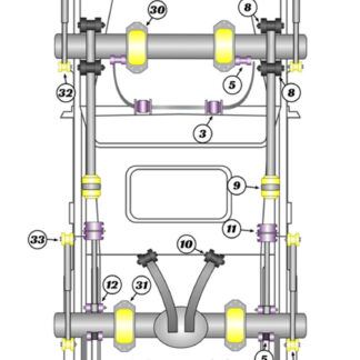 Powerflex Heritage Rear Anti Roll Bar Bushes 19mm - Range Rover Classic (1986-1995) - PFR32-103-19H