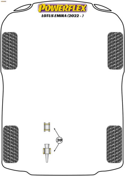 Powerflex Track Transmission Mount Bush Insert Kit  - Evora (2010 on) - PFR34-1120BLK