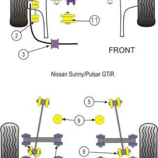 Powerflex Rear Track Arm Front Bushes Kit - Sunny/Pulsar GTi-R (1990-1994) - PFR46-105