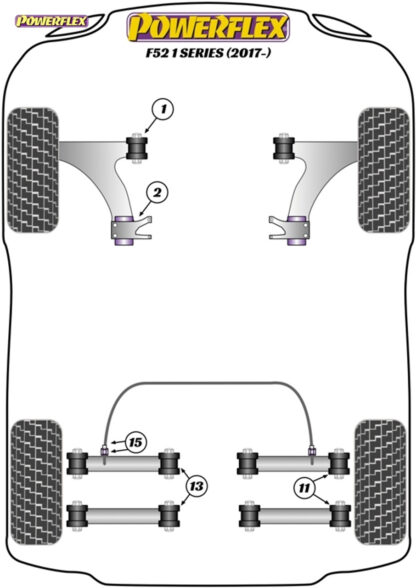 Powerflex Track Rear Anti Roll Bar Link Rod Bushes - F52 1 Series Sedan (2017 - ON) - PFR5-1315BLK