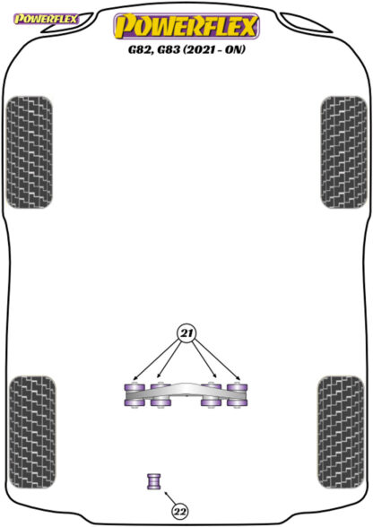 Powerflex Track Rear Diff Front Mounting Bush - G87 M2 - PFR5-4024BLK