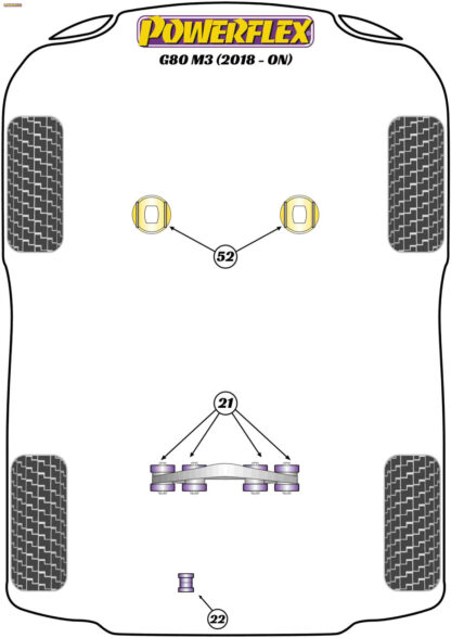 Powerflex Rear Diff Rear Mounting Bush - G87 M2 - PFR5-4026