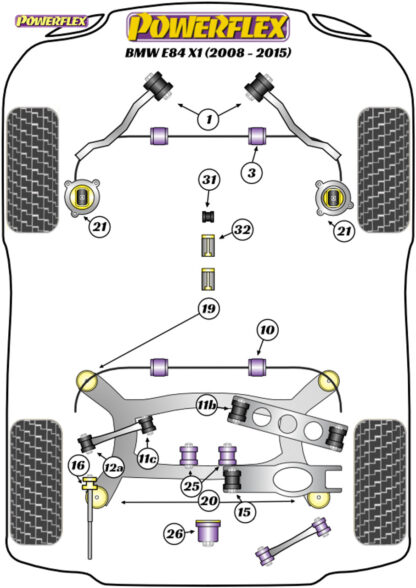 Powerflex Rear Subframe Front Mounting Bush (Fast Road) - F32