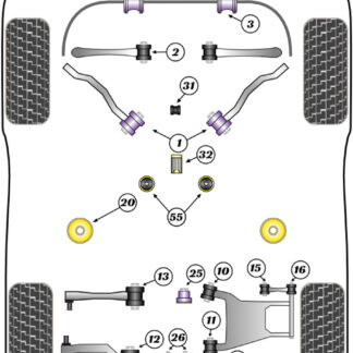 Powerflex Heritage Rear Diff Front Mounting Bush - E39 5 Series 540 Touring - PFR5-524H