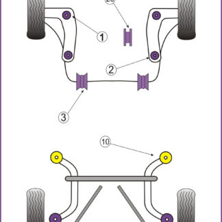 Powerflex Track Rear Beam Rear Bushes Insert - 206 (1998 - 2006) - PFR50-413BLK