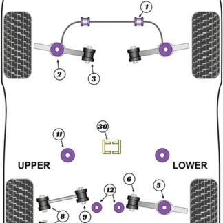 Powerflex Track Rear Upper Link Arm Outer Bushes - 997 inc. Turbo  - PFR57-508BLK