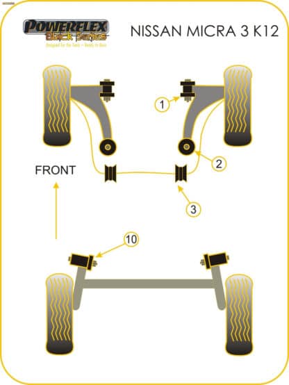 Powerflex Rear Beam Mounting Bushes - Note / Tiida (2006 - 2011) - PFR60-810