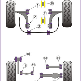 Powerflex Rear Anti Roll Bar Mounting Bushes 16mm - Croma (2005 - 2011) - PFR66-519-16