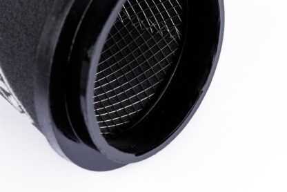 This filter is designed to be fitted to the outside of a rigid pipe such as a MAF sensor housing. These filters have an rubber polymer neck and a cone shaped filter element. This enables easy fitting to space-restricted engine compartments